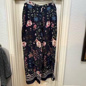 Maurices Navy Floral Wide Leg Pants